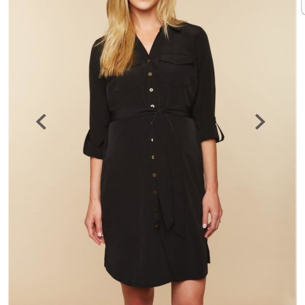 Maternity Tie Front Button Down Dress